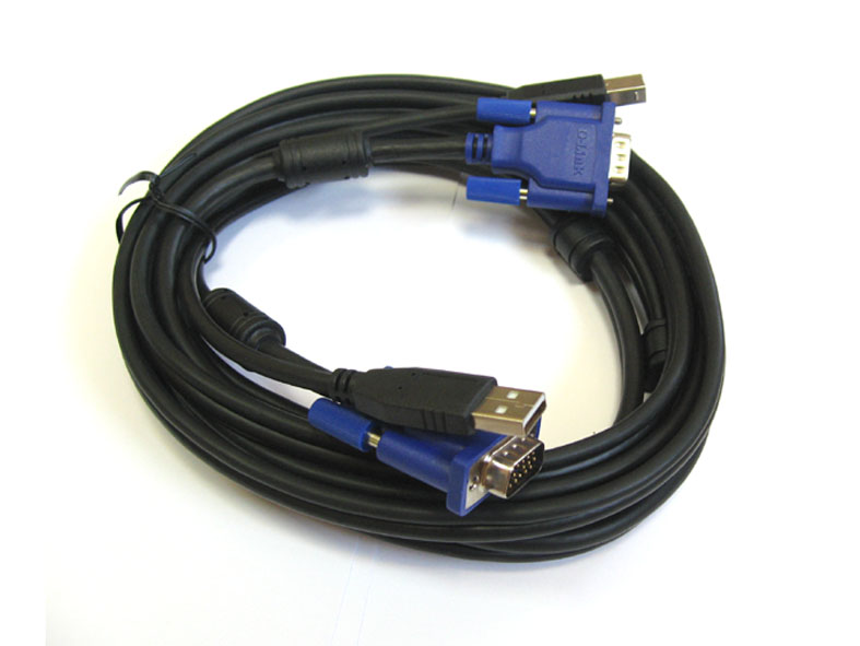  D-Link DKVM-CU5, Cable for KVM Products, 2 in 1 USB KVM Cable, 5m (15ft) [DKVM-CU5]