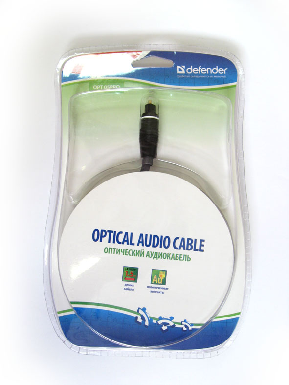 Кабель аудио Defender OPT-05PRO AV CablePRO Optical, TOSLINK – TOSLINK, 1.5m, BL [87506]